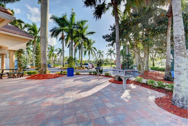 view of community featuring a patio area