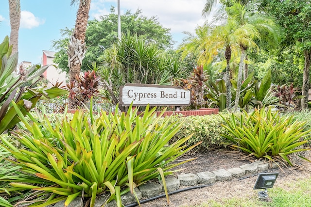 view of community sign