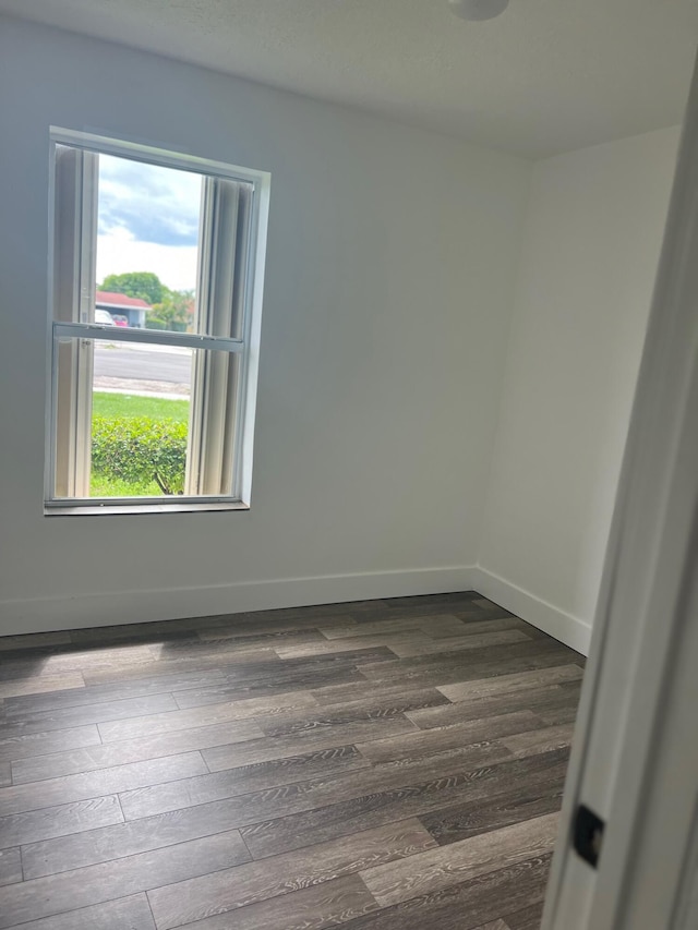 empty room featuring hardwood / wood-style flooring