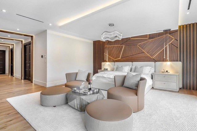 bedroom featuring light hardwood / wood-style flooring