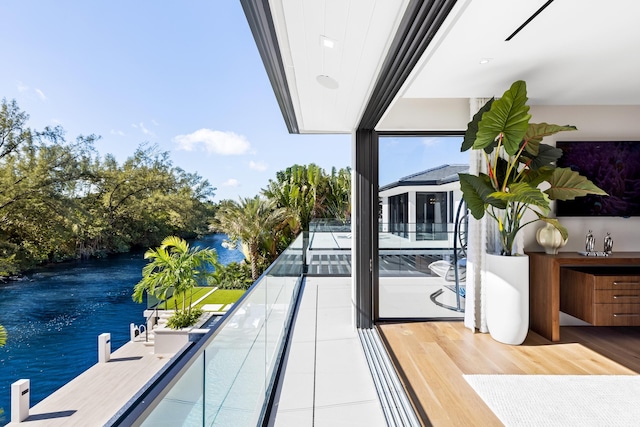 balcony with a water view