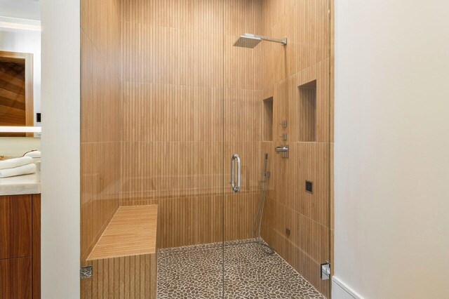 bathroom with walk in shower