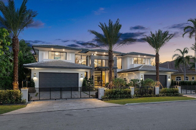 view of front of home with a garage