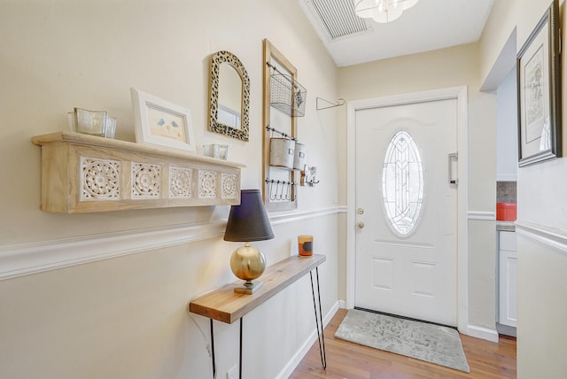 foyer featuring light hardwood / wood-style flooring