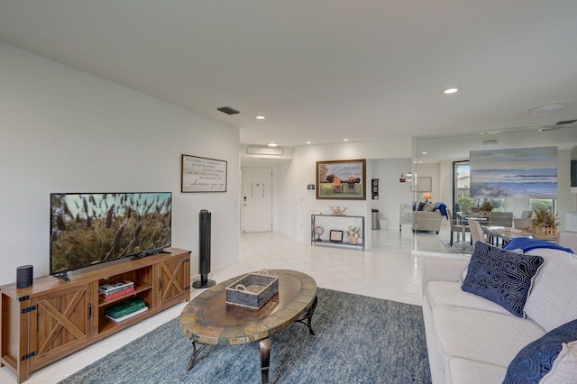 view of tiled living room