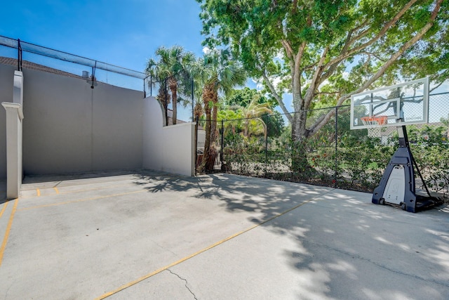 view of patio featuring basketball court