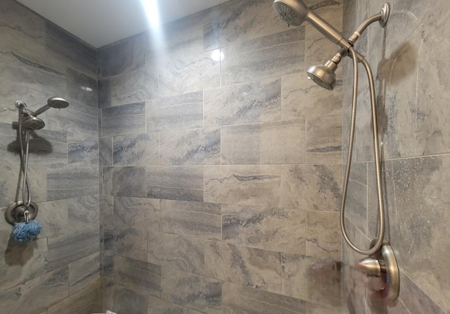 interior details with tiled shower