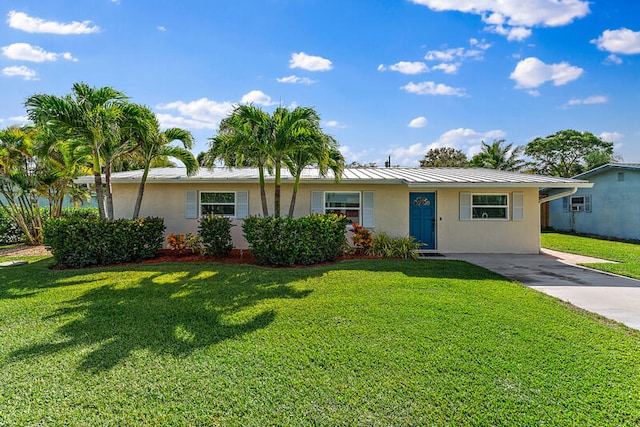 ranch-style house with a front yard