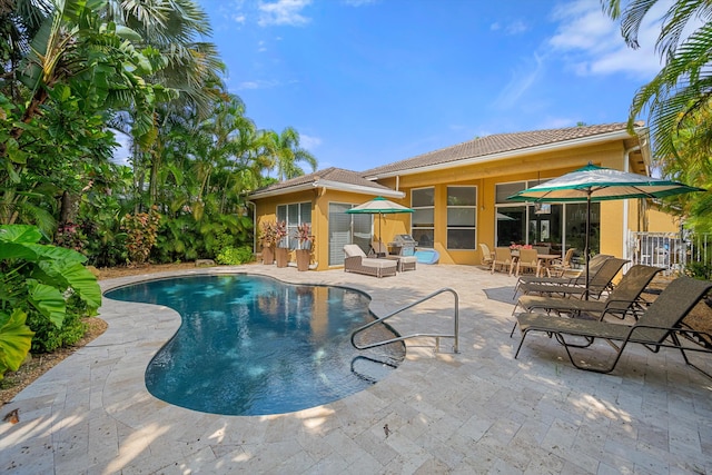 view of pool with a patio area