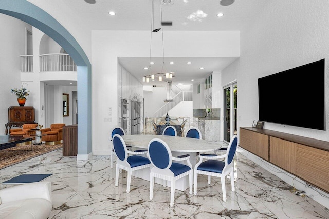 dining room featuring a textured ceiling