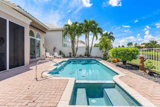 view of pool with a patio area