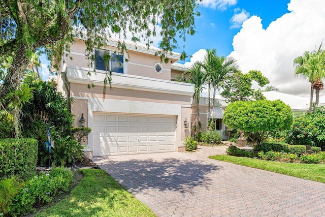 view of front of house with a garage