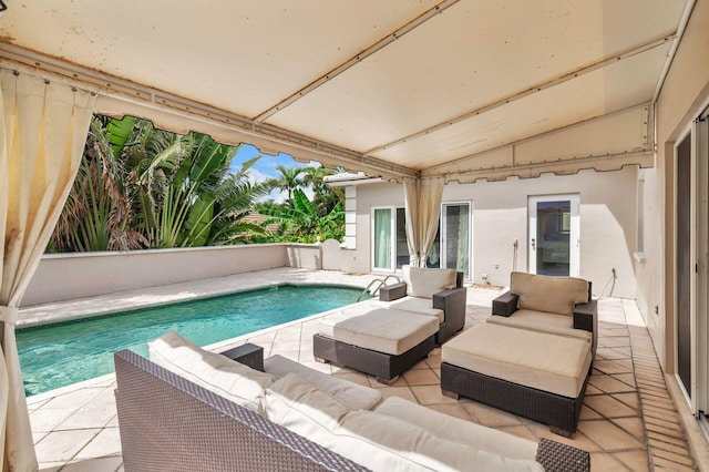 view of pool with an outdoor hangout area and a patio