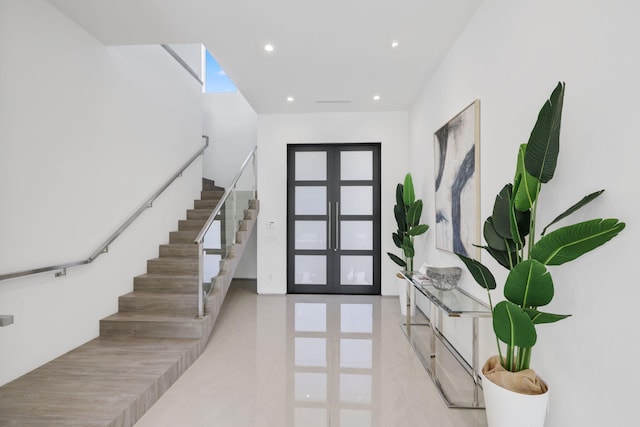 foyer with french doors