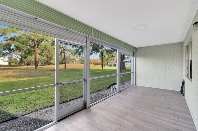 view of unfurnished sunroom