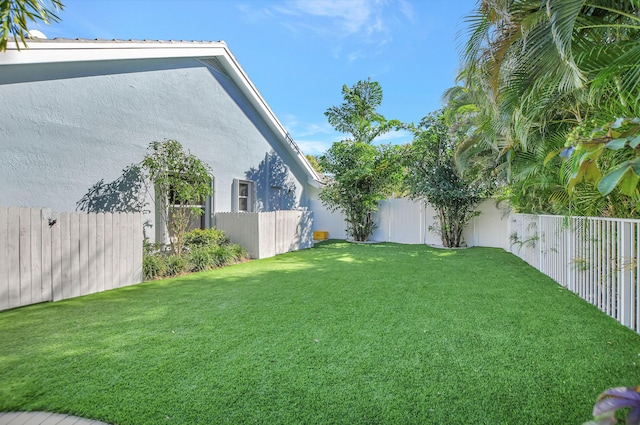 view of yard featuring a fenced backyard