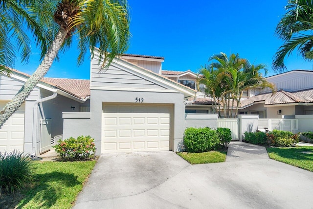 view of front of home with a garage