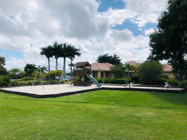 view of yard featuring a playground