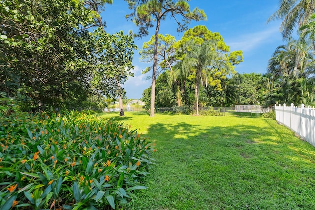view of yard featuring fence