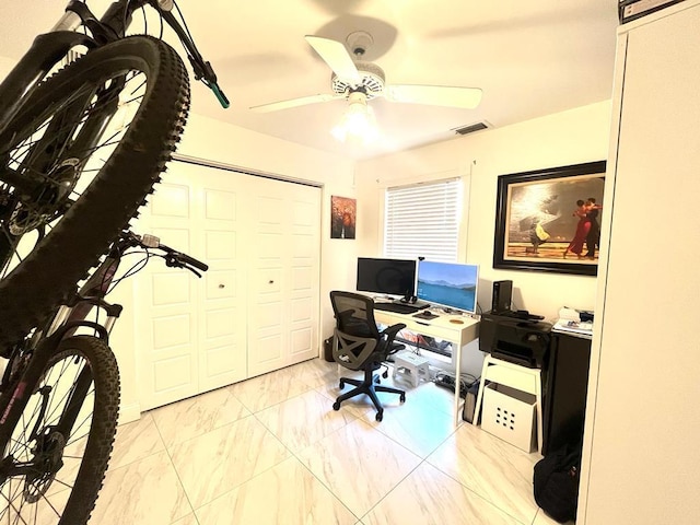 office with ceiling fan