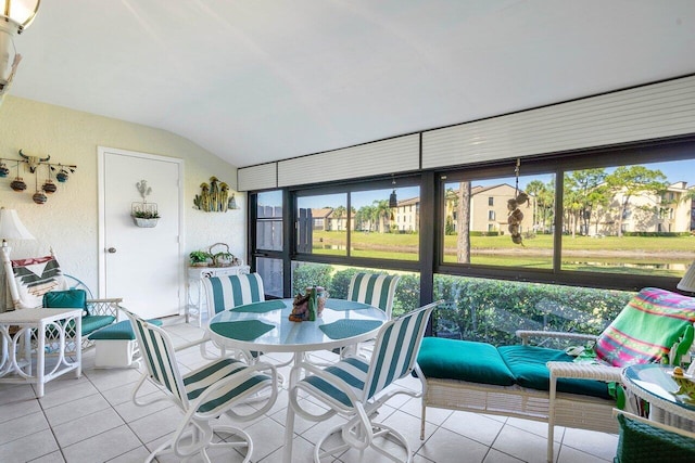 sunroom / solarium with lofted ceiling