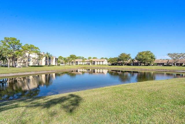 view of water feature with a residential view