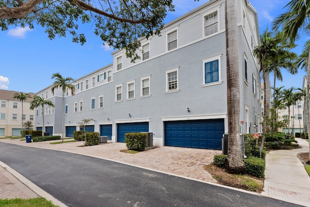 view of building exterior with a garage