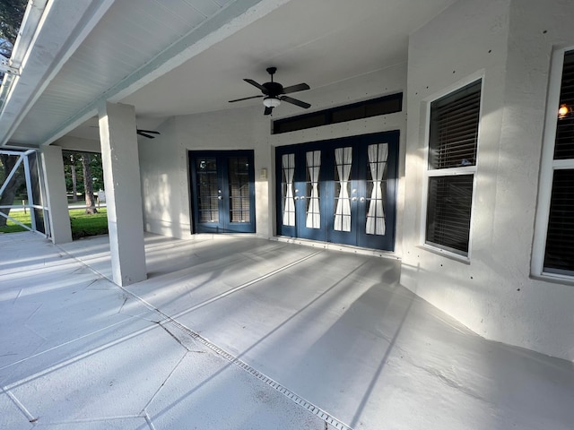 view of patio with ceiling fan