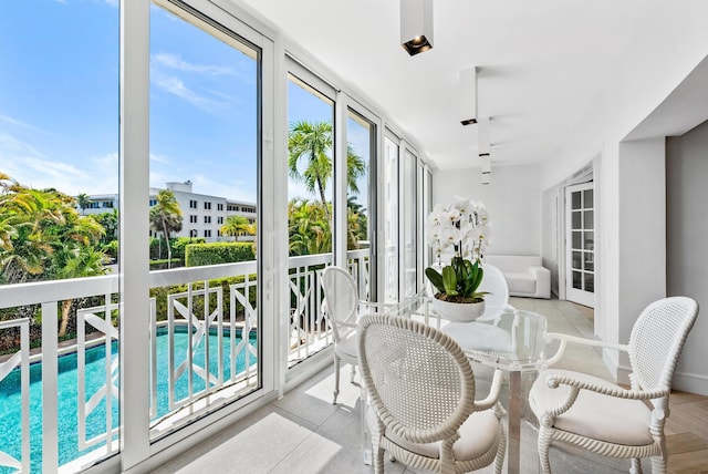 view of sunroom