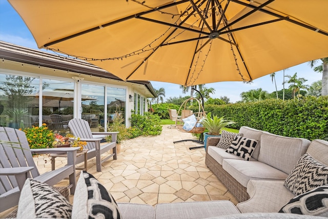 view of patio / terrace featuring an outdoor hangout area