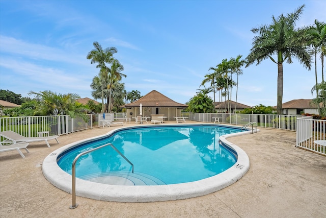 view of pool featuring a patio area