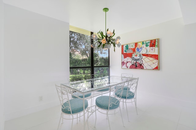 dining room with tile patterned floors