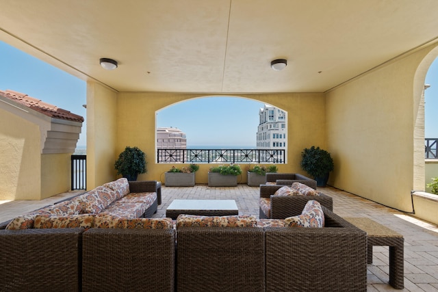 view of patio with an outdoor living space