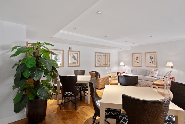 dining room with hardwood / wood-style floors