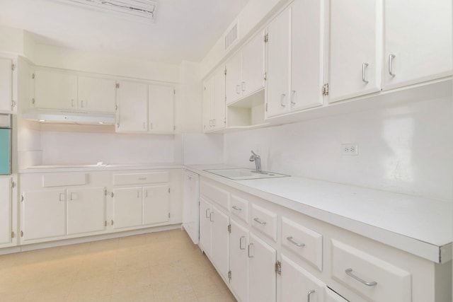 kitchen featuring white cabinetry and sink