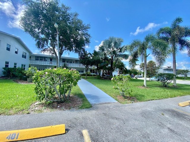 view of home's community with a yard