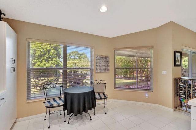 view of tiled dining space