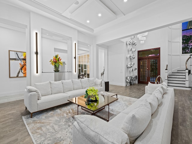 living room featuring hardwood / wood-style floors