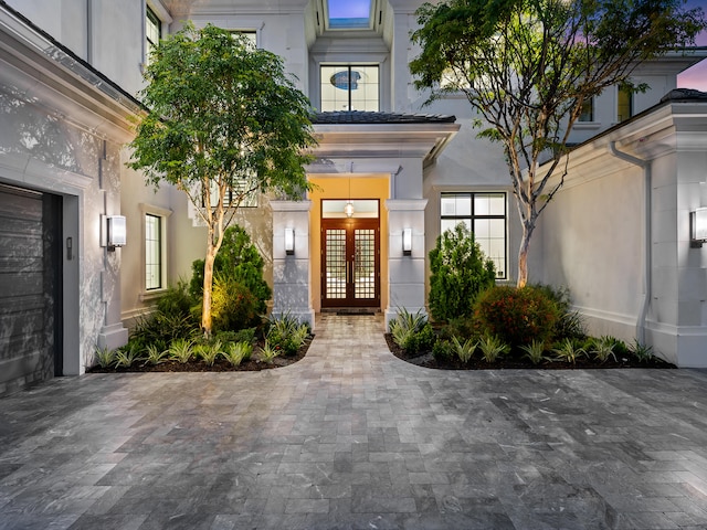 view of exterior entry with french doors