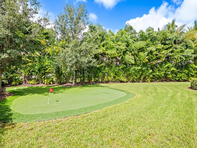 view of community with a lawn