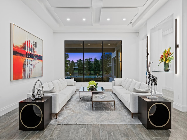 living room featuring hardwood / wood-style flooring