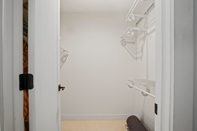 view of walk in closet