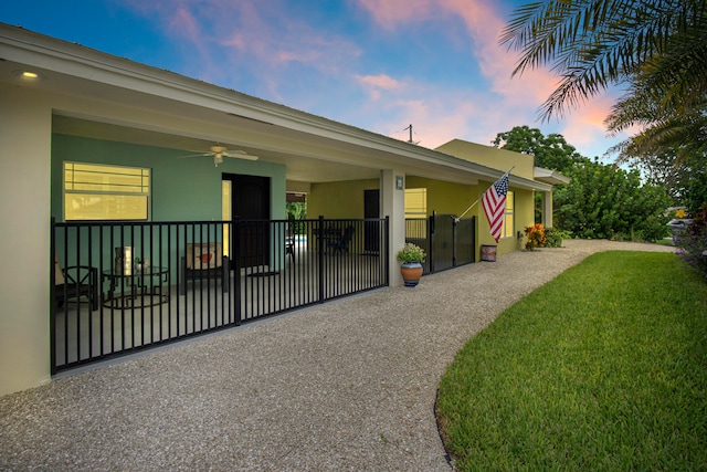 exterior space featuring a yard