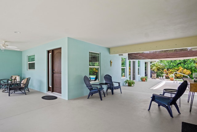 view of patio with ceiling fan