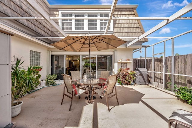 view of patio / terrace featuring a grill