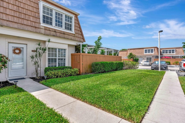 exterior space featuring a yard