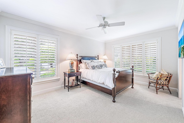 18587 SE Ferland Ct, Jupiter, FL 33469 - carpeted bedroom with crown molding, multiple windows, and baseboards