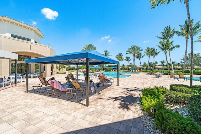 view of pool featuring a patio area