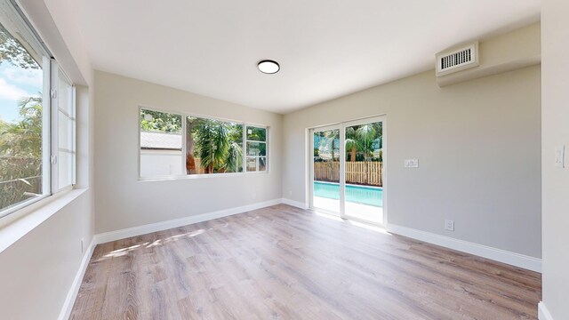 empty room featuring light hardwood / wood-style flooring