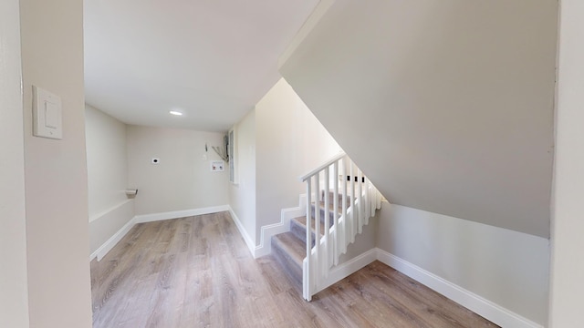 interior space with light hardwood / wood-style floors